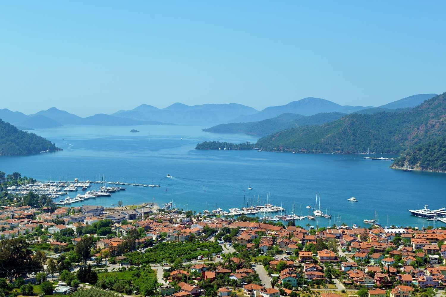 Gocek Harbour Town famous with Boat Trips and posh Yacht Harbour