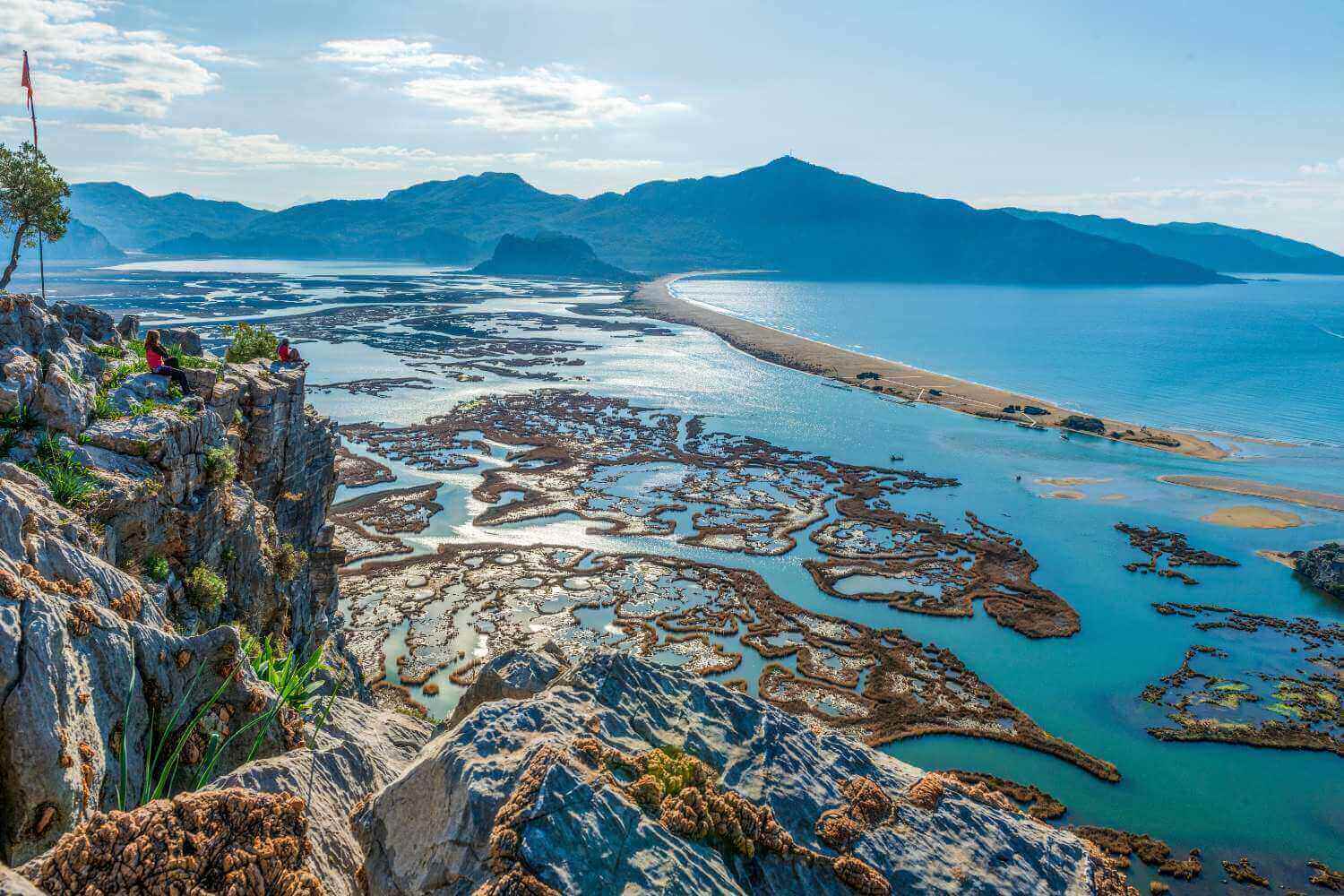 Dalyan Turtle Beach, also known as Iztuzu,overlooking from the Hills nearby.