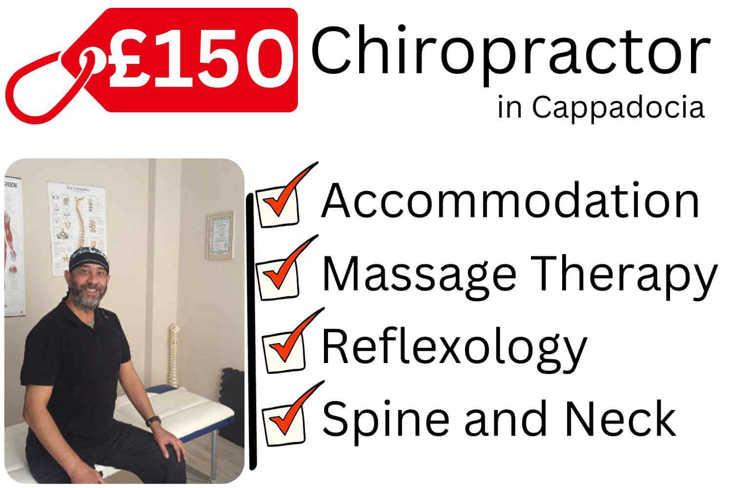 Erol Sahin, based in Urgup/ Nevsehir in Cappodocia is a Chiropractor and Holistic Therapist in Cappodocia, has Diplomas from UK Exeter College in several fields of prevalent and effective Holistic Therapy and Chiropractic Care Treatments, which he practised in the USA , UK and Europe Indian Head Massage Sports Massage Reflexology Alternative Treatments for Cronic Pains Erol Sahin is skilled and knowledged with a full range of techniques and sequences which he offers his patients from all over the world a deeply relaxing and rejuvenating treatment. Erol Sahin says he looks at treating the cause of a problem rather than just treating the symptoms. As a Chiropractor health care professiona,he focuses on the diagnosis and treatment of neuromuscular disorders, that affect your bones, muscles and joints with an emphasis on treatment through manual adjustment and/or manipulation of the spine. Holistic health Therapy combines five aspects, including physical, emotional, social, spiritual, and intellectual. When combined, these five areas; enable a person to live their life to its happiest and fullest. Holistic Therapy takes the body as a whole. Are you having difficulty in movement and function to your whole or some parts of the body after you have been affected by illness or injury? As a Chiropractor, Mr Erol Sahin has a specialist interest in neck and back pain. Like osteopaths, he also looks at your body as a whole, how problems with your bones, muscles and joints affect your nervous system and general health. Although he focuses on the manipulation of the spine – he uses other techniques too.